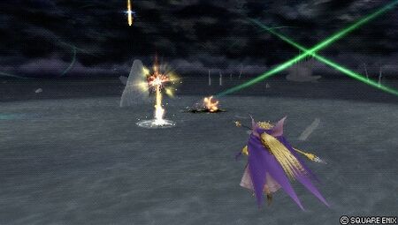 (2) Once completed, projectiles rain down.